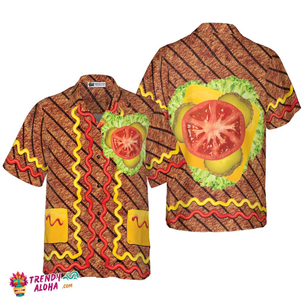Halloween Burger Costume Shirt Hawaiian Shirt
