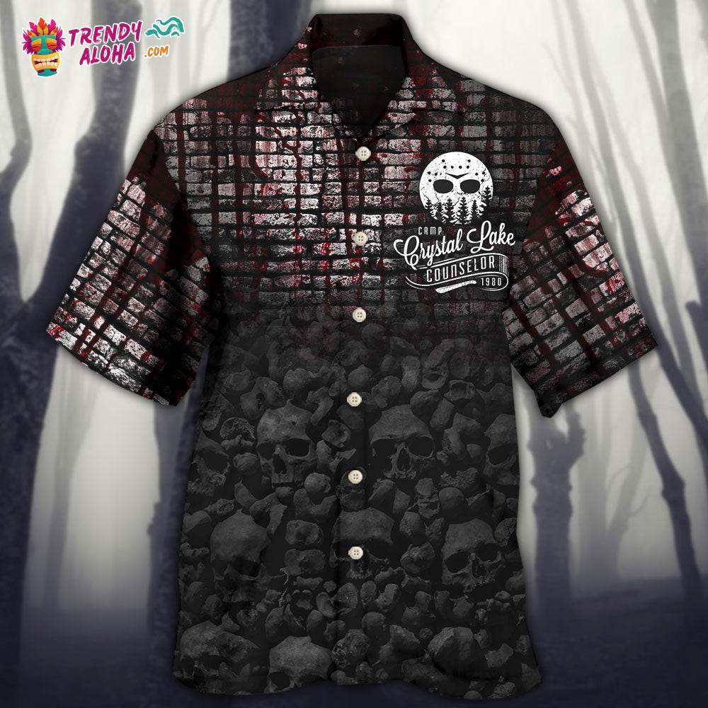 Halloween Camp Crystal Lake Counselor 1980 Hawaiian Shirt – Trendy Aloha