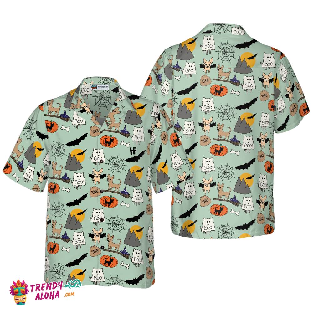 Halloween Chihuahua Shirt For Men Hawaiian Shirt