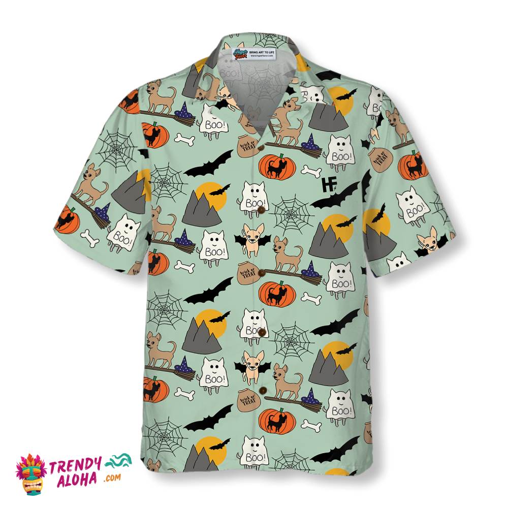 Halloween Chihuahua Shirt For Men Hawaiian Shirt