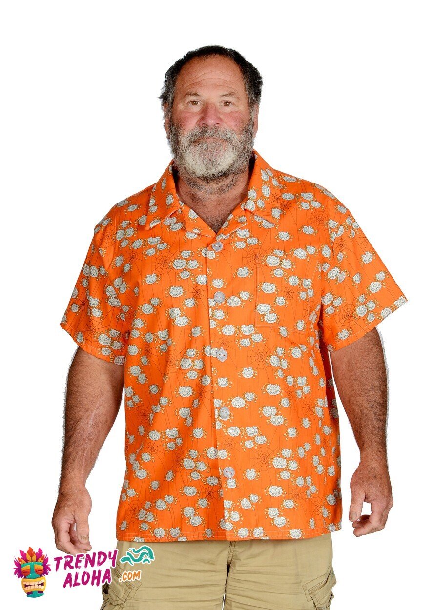 Halloween Creepy Crawlers Spooky Themed Hawaiian Aloha Shirt