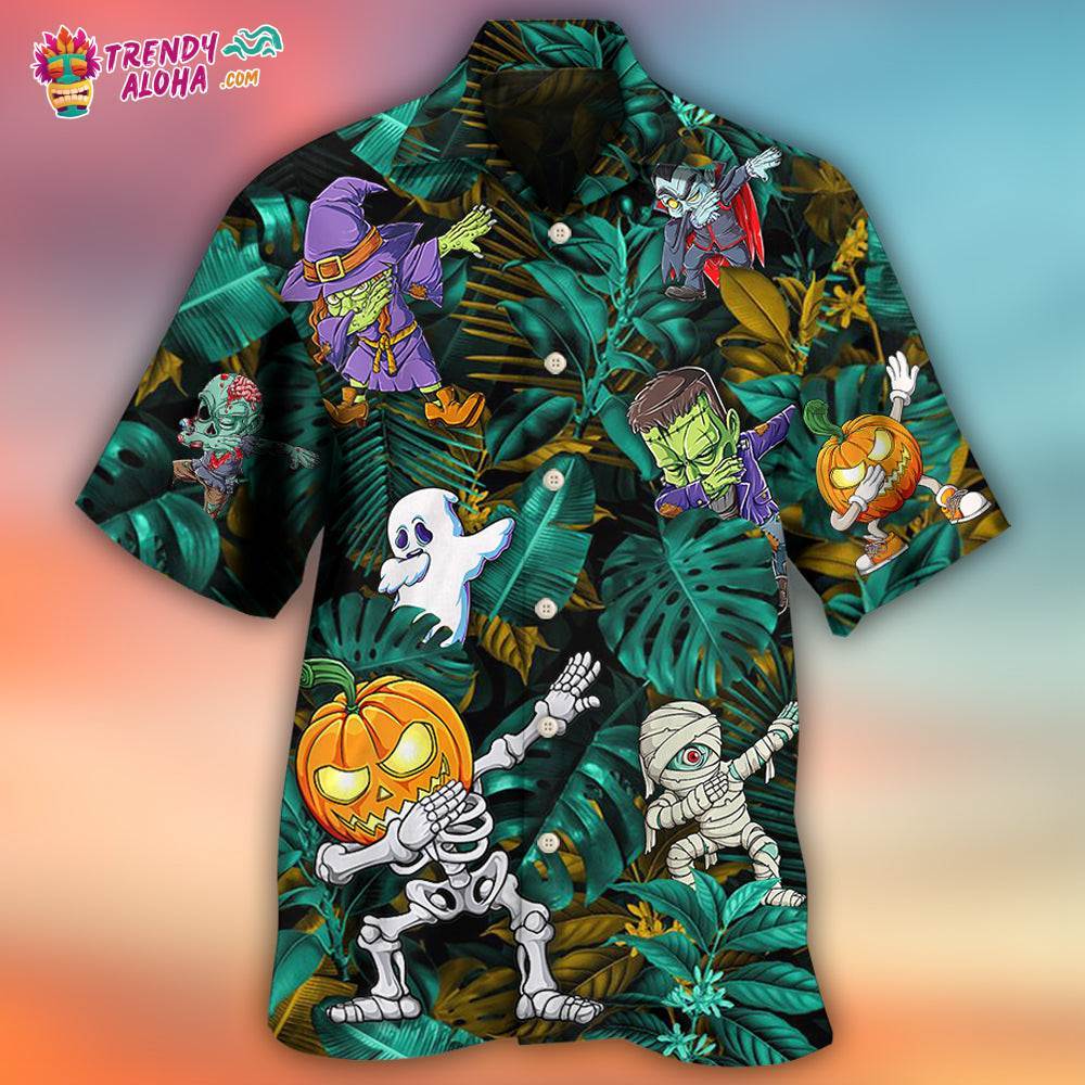 Halloween Dabbing Skeleton Zombie Style Hawaiian Shirt – Trendy Aloha