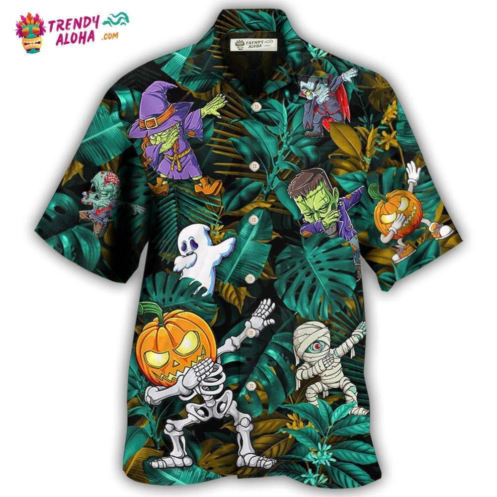 Halloween Dabbing Skeleton Zombie Style Hawaiian Shirt – Trendy Aloha Halloween Dabbing Skeleton Zombie Style Hawaiian Shirt – Trendy Aloha