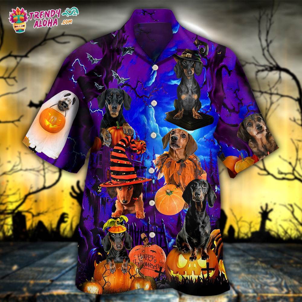 Halloween – Dachshund Never Mind The Witch Hawaiian Shirt – Trendy Aloha
