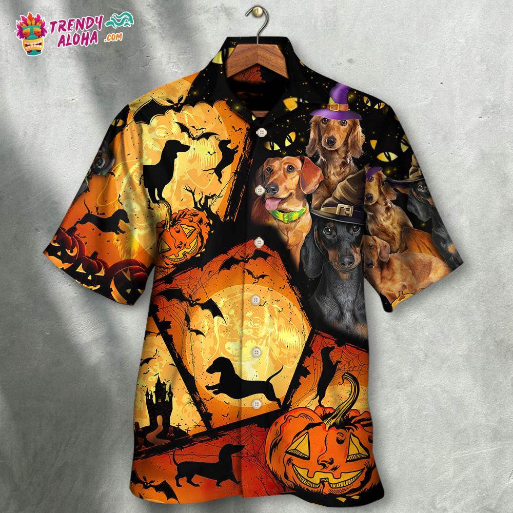 Halloween Dachshund Pumpkin Scary Hawaiian Shirt – Trendy Aloha