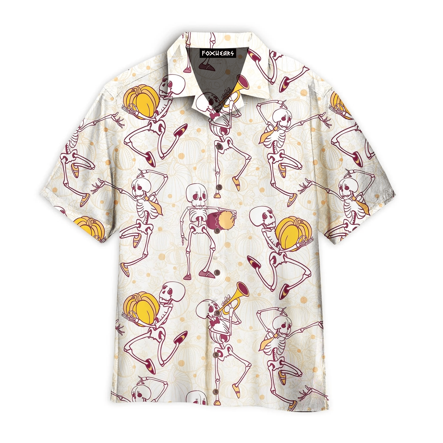 Halloween Dancing Skeleton Aloha Hawaiian Shirts