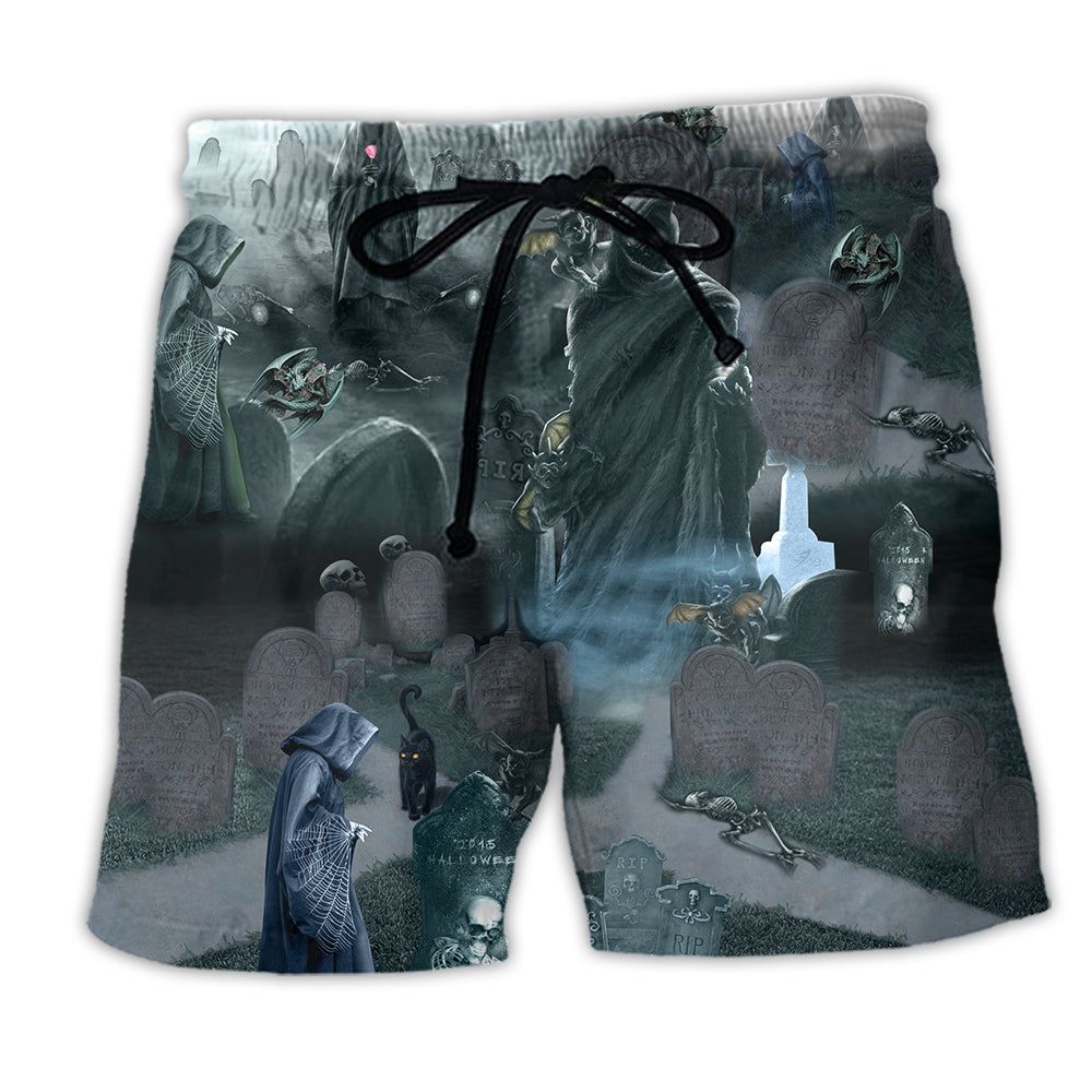 Halloween Death Could Not Hold Him In Tomb Trendy Aloha Hawaiian Beach Shorts