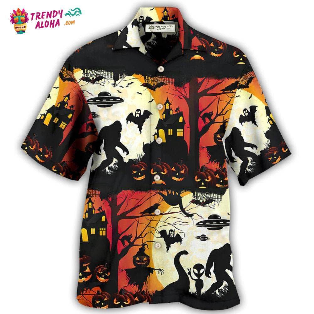 Halloween Ew People Bigfoot Ufo Hawaiian Shirt – Trendy Aloha