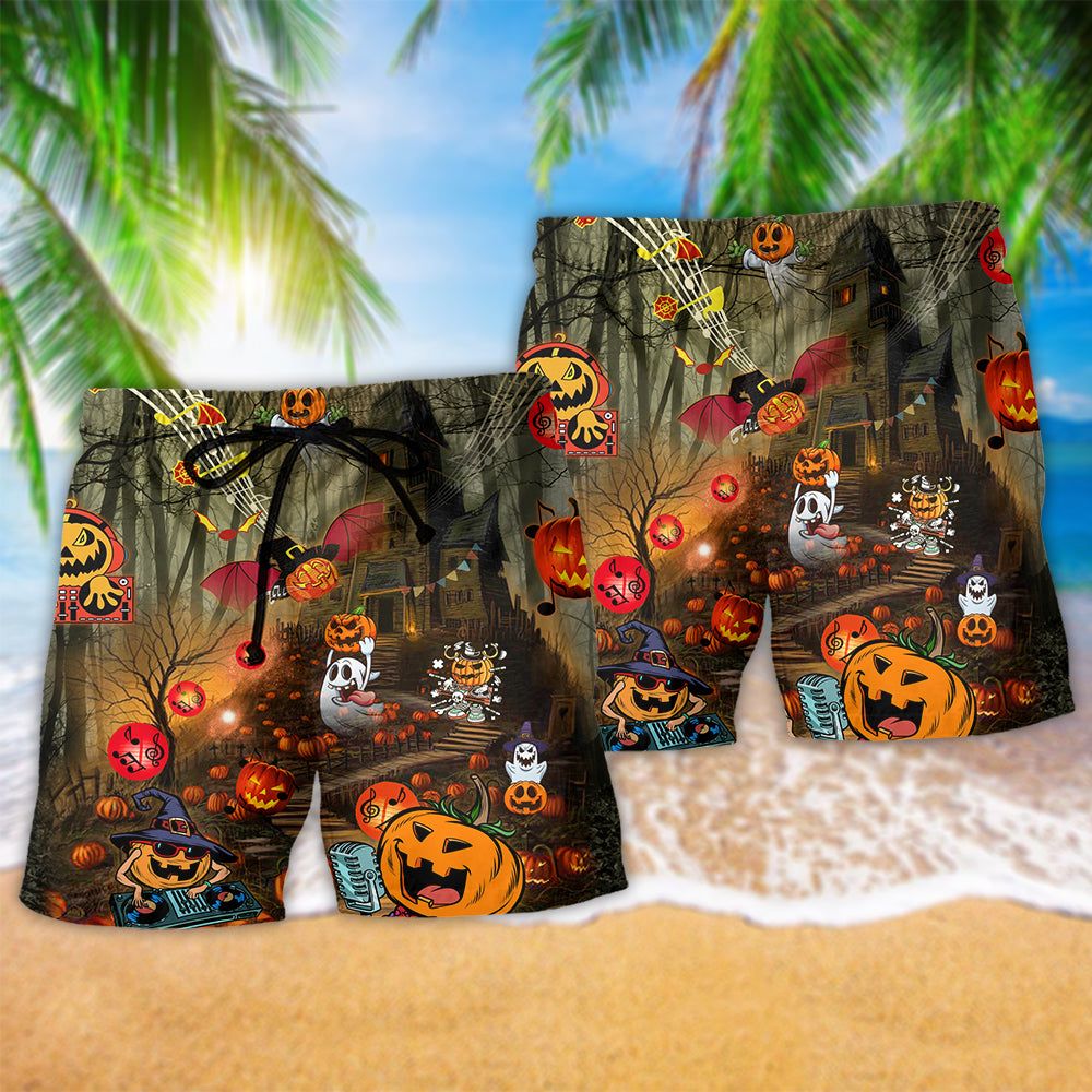 Halloween Fantasy Party Music Trendy Aloha Hawaiian Beach Shorts