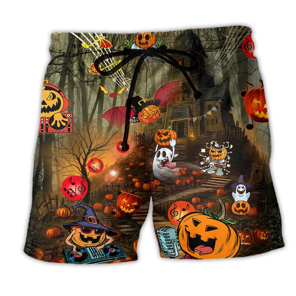 Halloween Fantasy Party Music Trendy Aloha Hawaiian Beach Shorts