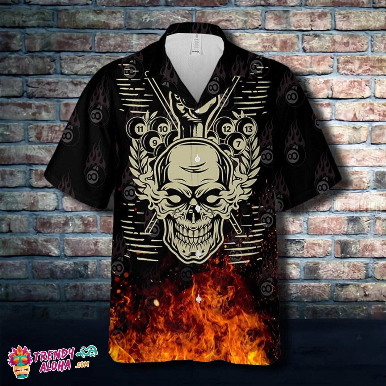Halloween Fashion Skull Guns Art 3D Print Men’s Beach Shirt