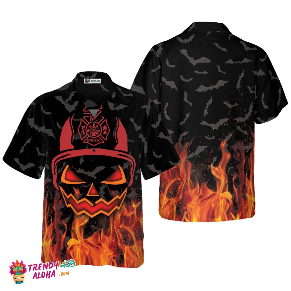 Halloween Firefighter Shirt Hawaiian Shirt