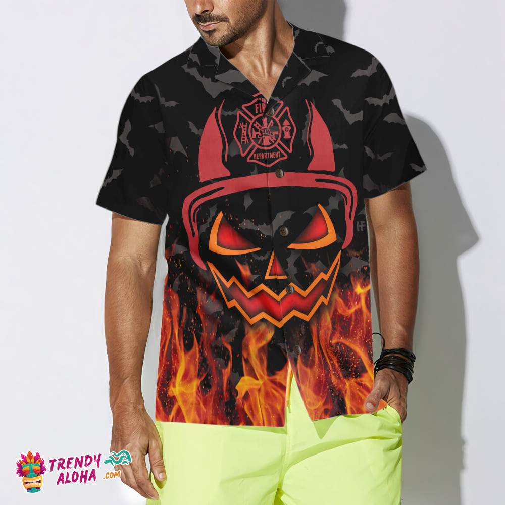 Halloween Firefighter Shirt Hawaiian Shirt