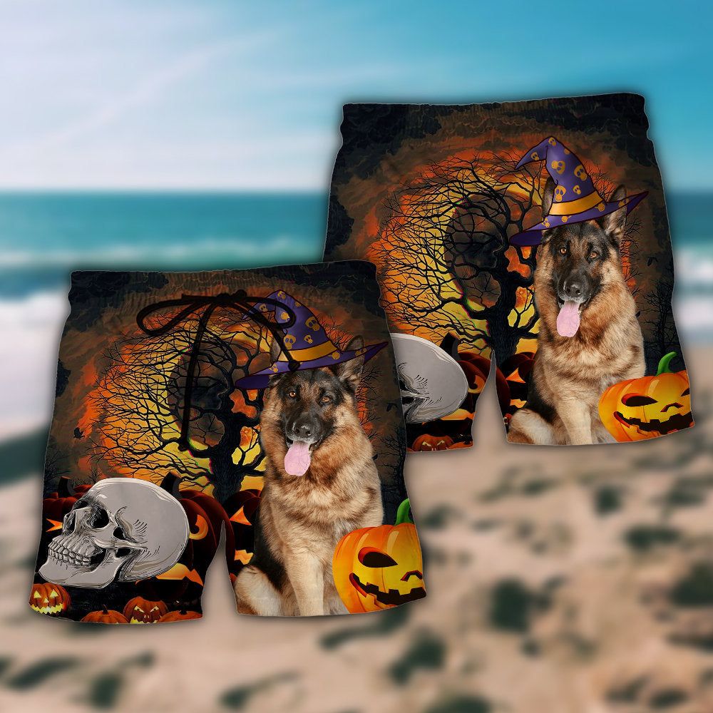 Halloween German Shepherd My Lovely Dog Trendy Aloha Hawaiian Beach Shorts