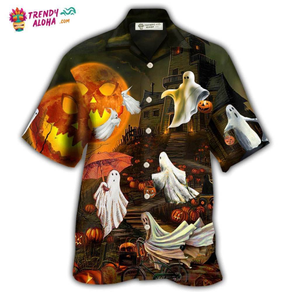 Halloween Ghost Cute With Moon Hawaiian Shirt – Trendy Aloha Halloween Ghost Cute With Moon Hawaiian Shirt – Trendy Aloha