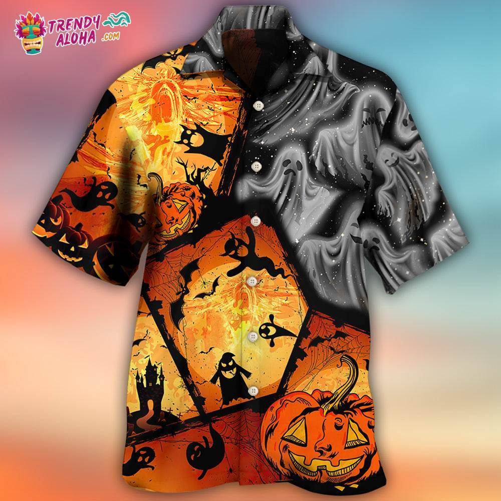 Halloween Ghost Pumpkin Scary Hawaiian Shirt – Trendy Aloha