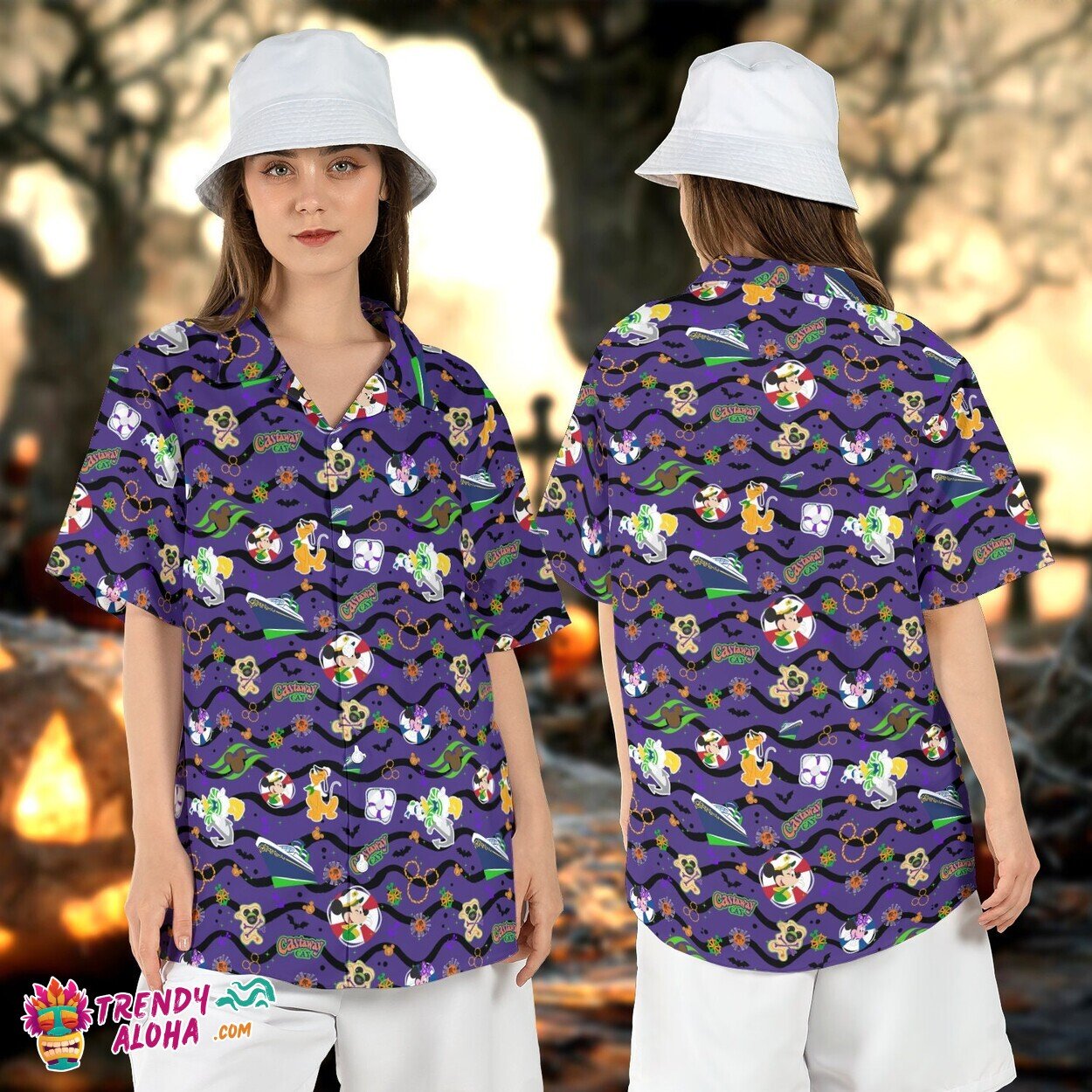Halloween High Seas Disneyland Cruise Adventure Aloha Shirt