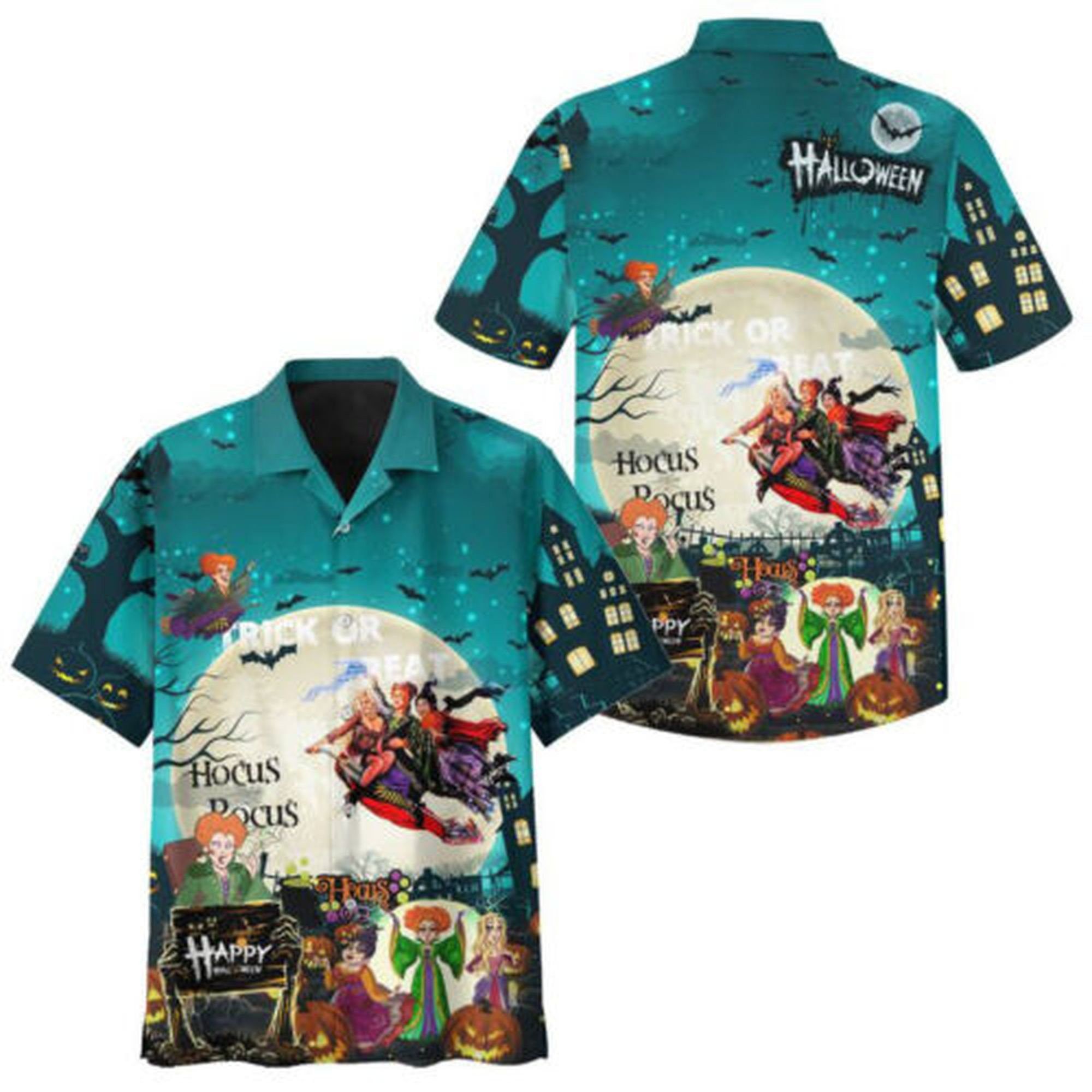 Halloween Hocus Pocus Night in Hawaiian Shirt