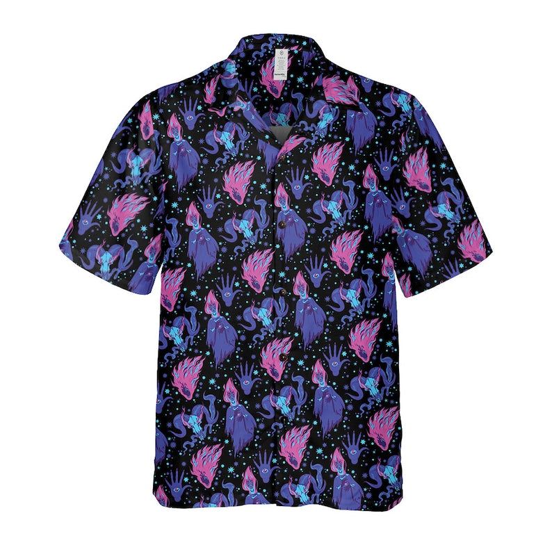 Halloween Horror Monster Shirt, Halloween Magic Hand, Skulls Hawaiian Shirt