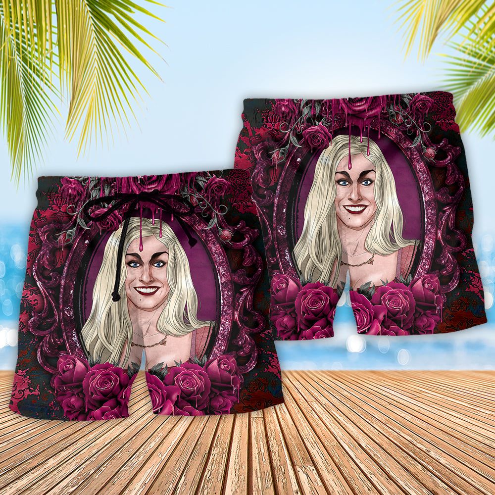 Halloween – Horror Scary Sister Witches Sarah Trendy Aloha Hawaiian Beach Shorts