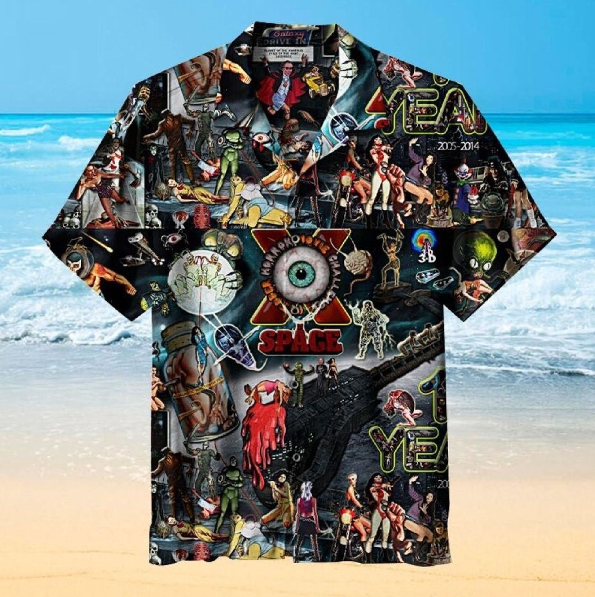 Halloween Horror Summer Theme in Hawaiian Shirt