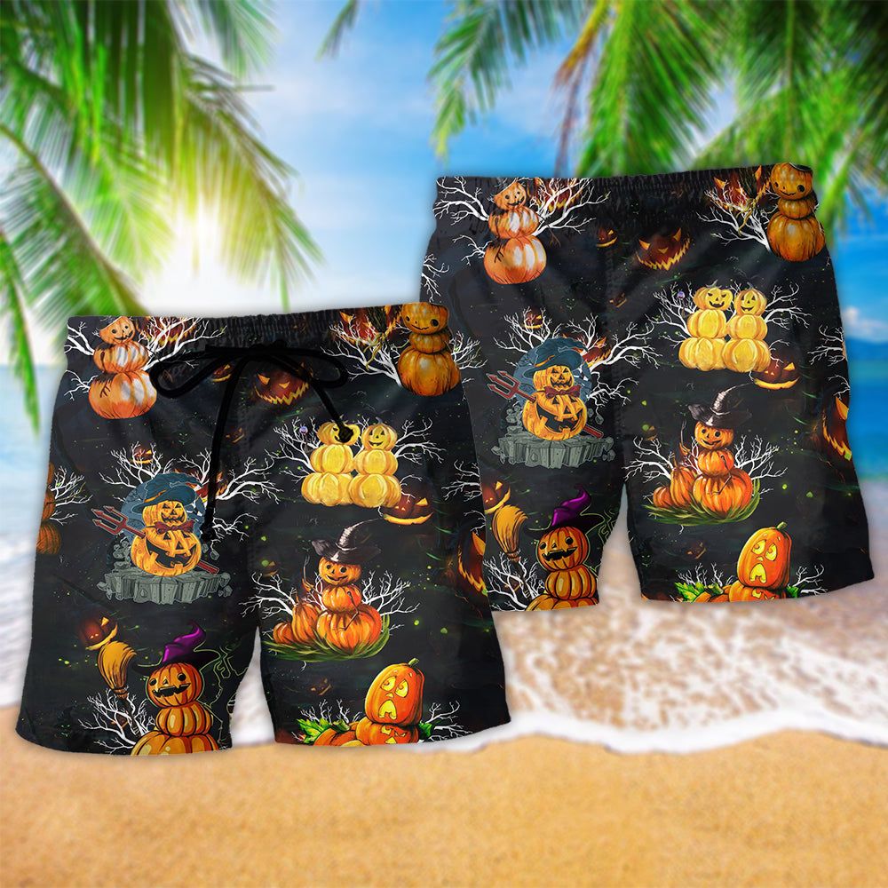 Halloween Lets Get Lit Trendy Aloha Hawaiian Beach Shorts