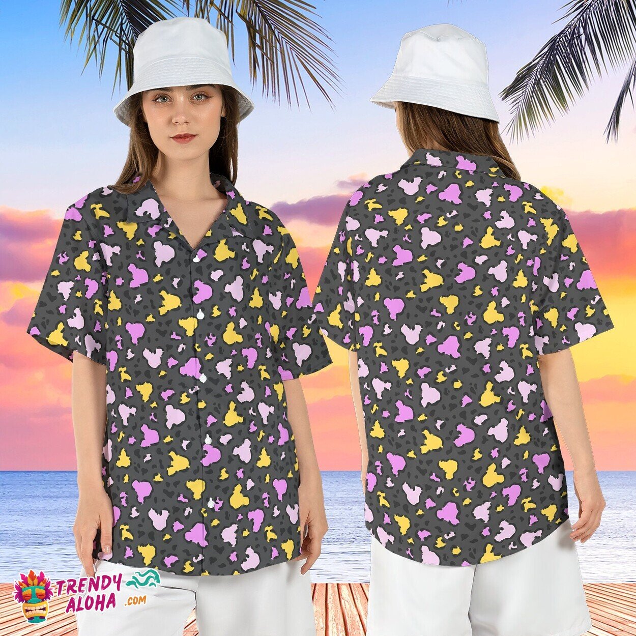 Halloween Mickey Mouse Hawaiian Spooky Season Beach Shirt Fit