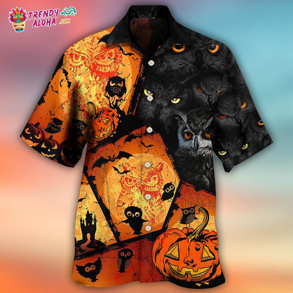 Halloween Owl Pumpkin Scary Hawaiian Shirt – Trendy Aloha