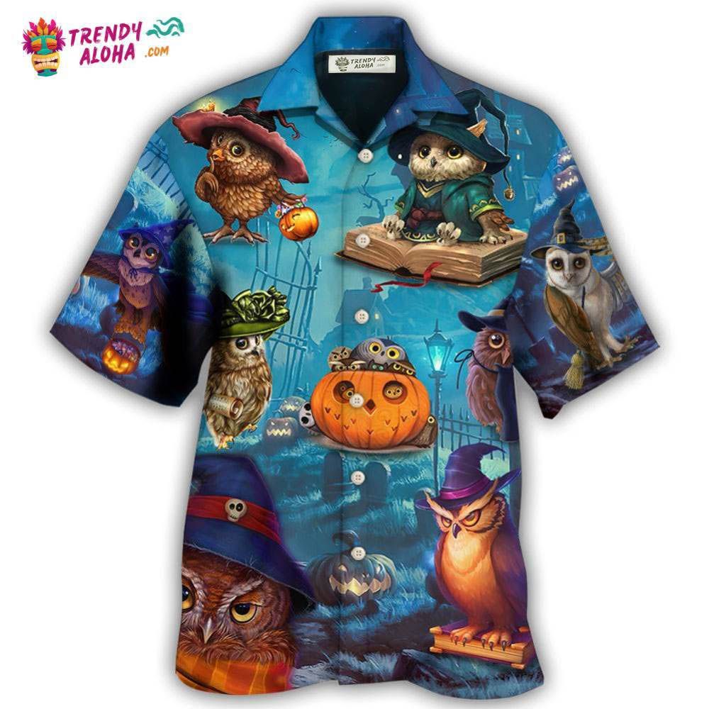 Halloween Owl Witch Sky Night Hawaiian Shirt – Trendy Aloha Halloween Owl Witch Sky Night Hawaiian Shirt – Trendy Aloha