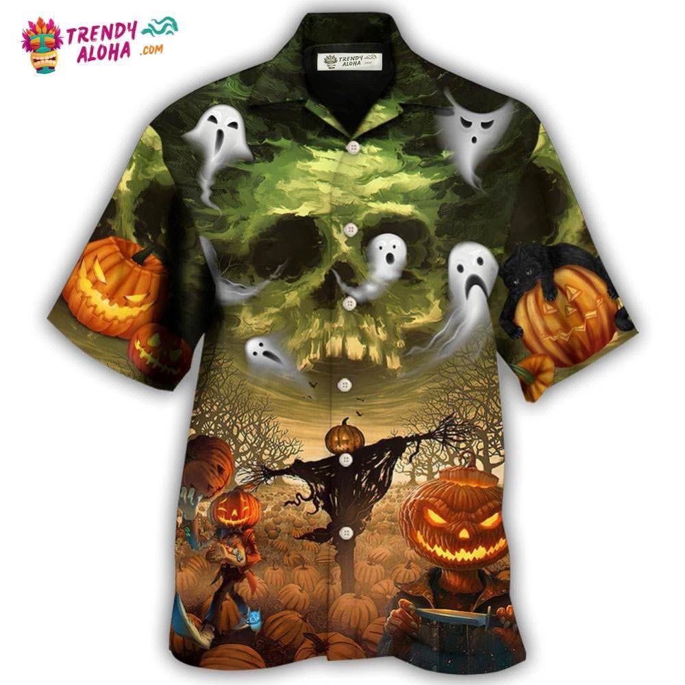 Halloween Pumpkin Crazy Ghost Style Hawaiian Shirt – Trendy Aloha Halloween Pumpkin Crazy Ghost Style Hawaiian Shirt – Trendy Aloha