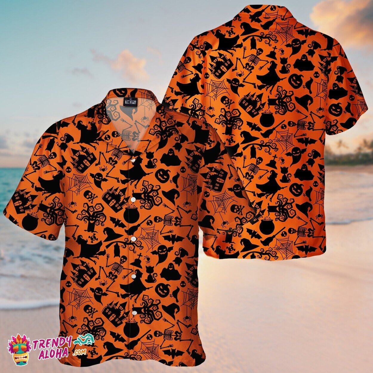 Halloween Pumpkin Lover Unisex Aloha Hawaiian Short Sleeve