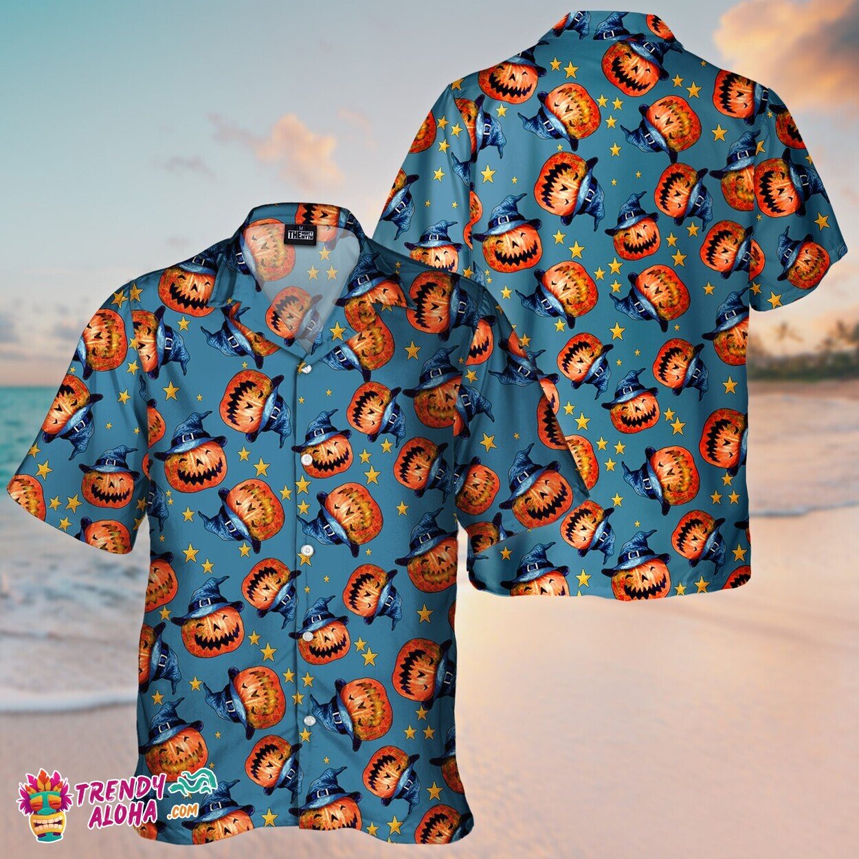 Halloween Pumpkin Lover Unisex Aloha Hawaiian Short Sleeve Shirt