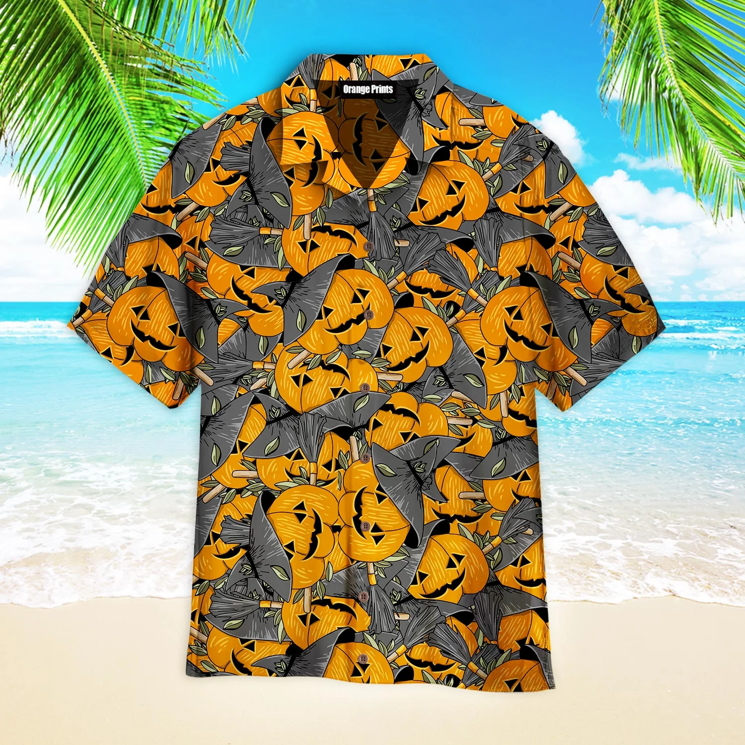 Halloween Pumpkin Pattern Aloha Trendy Hawaiian Shirts