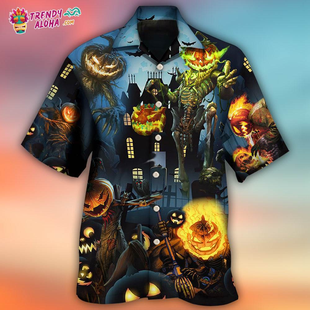 Halloween Pumpkin Scary Sky Night Hawaiian Shirt – Trendy Aloha