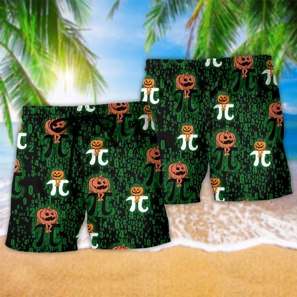 Halloween Pumpkin Smile Trendy Aloha Hawaiian Beach Shorts