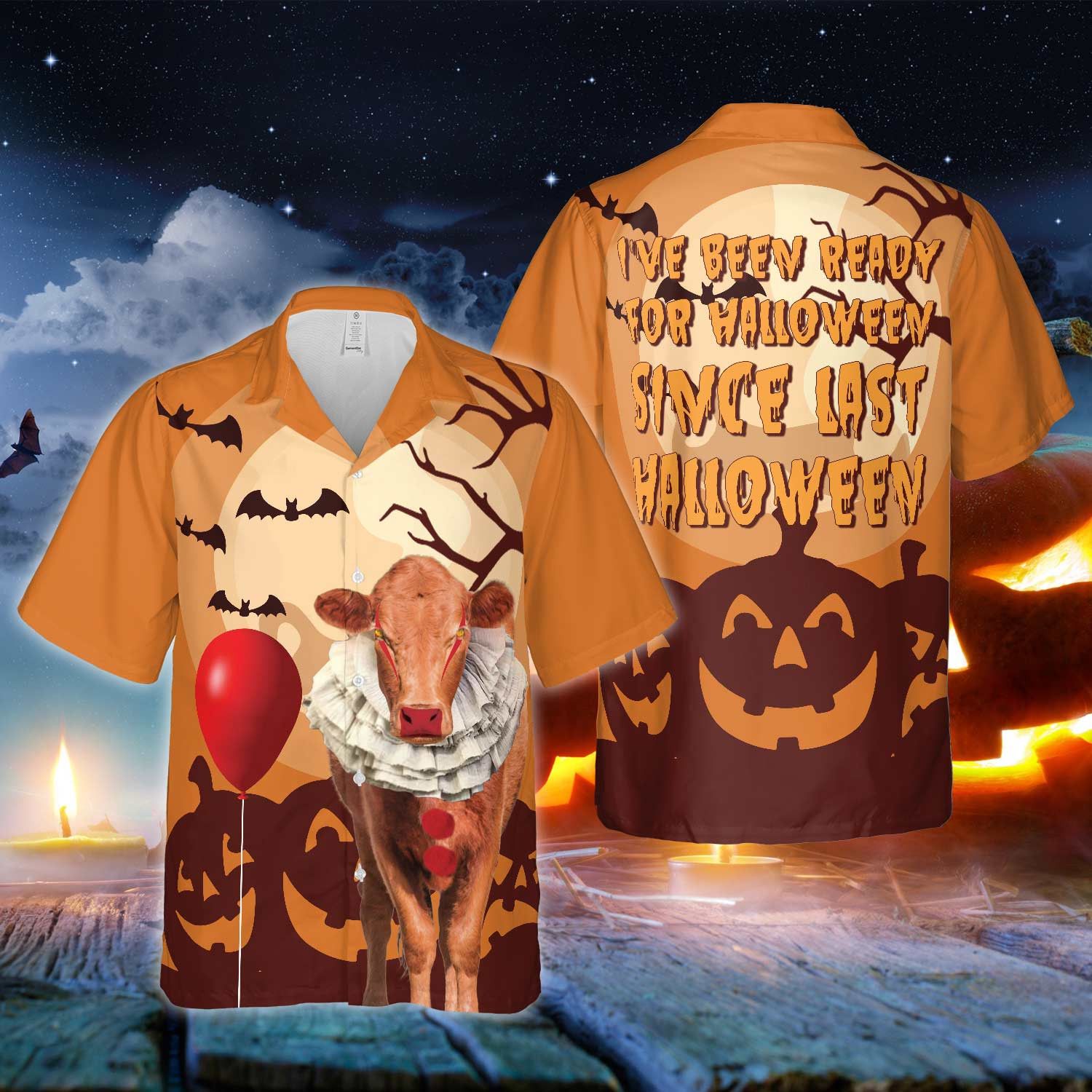 Halloween Ready Red Angus Hawaiian Shirt Spooky Stylish Together