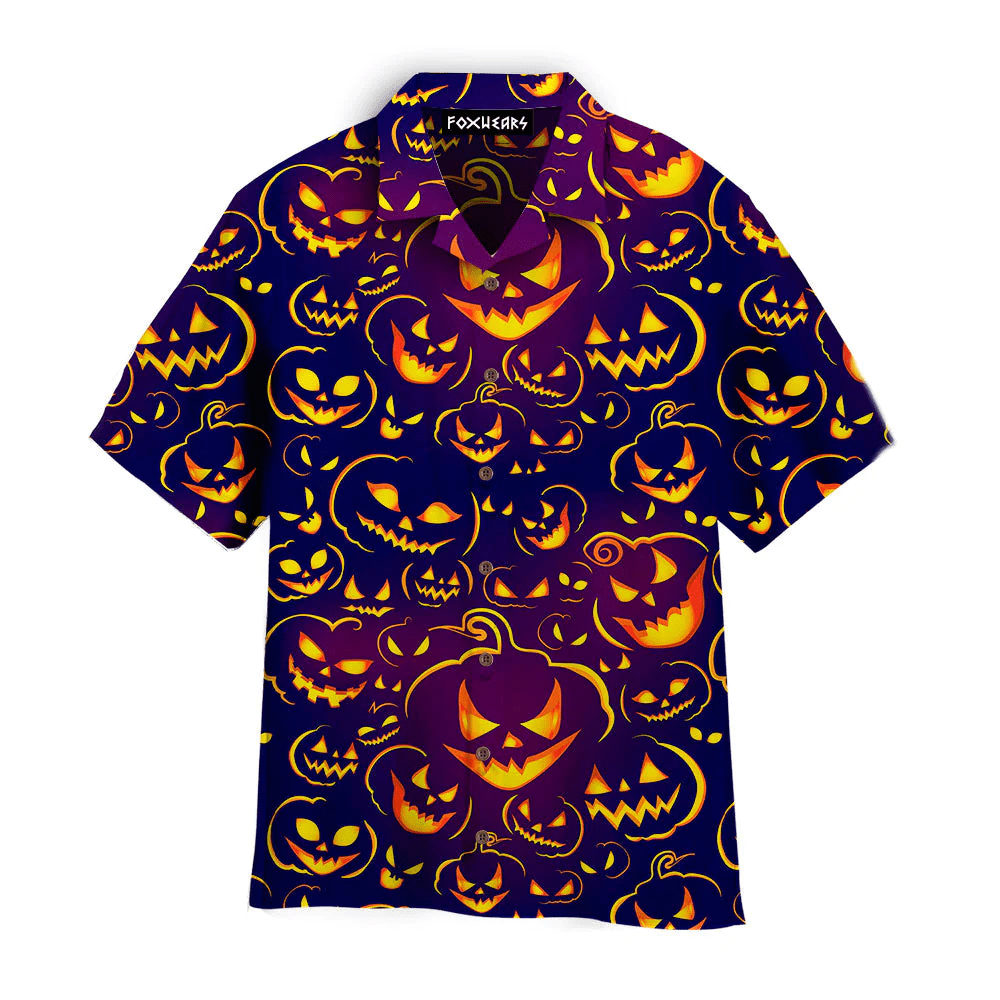 Halloween Scary Pumkin Ghost Aloha Trendy Hawaiian Shirts