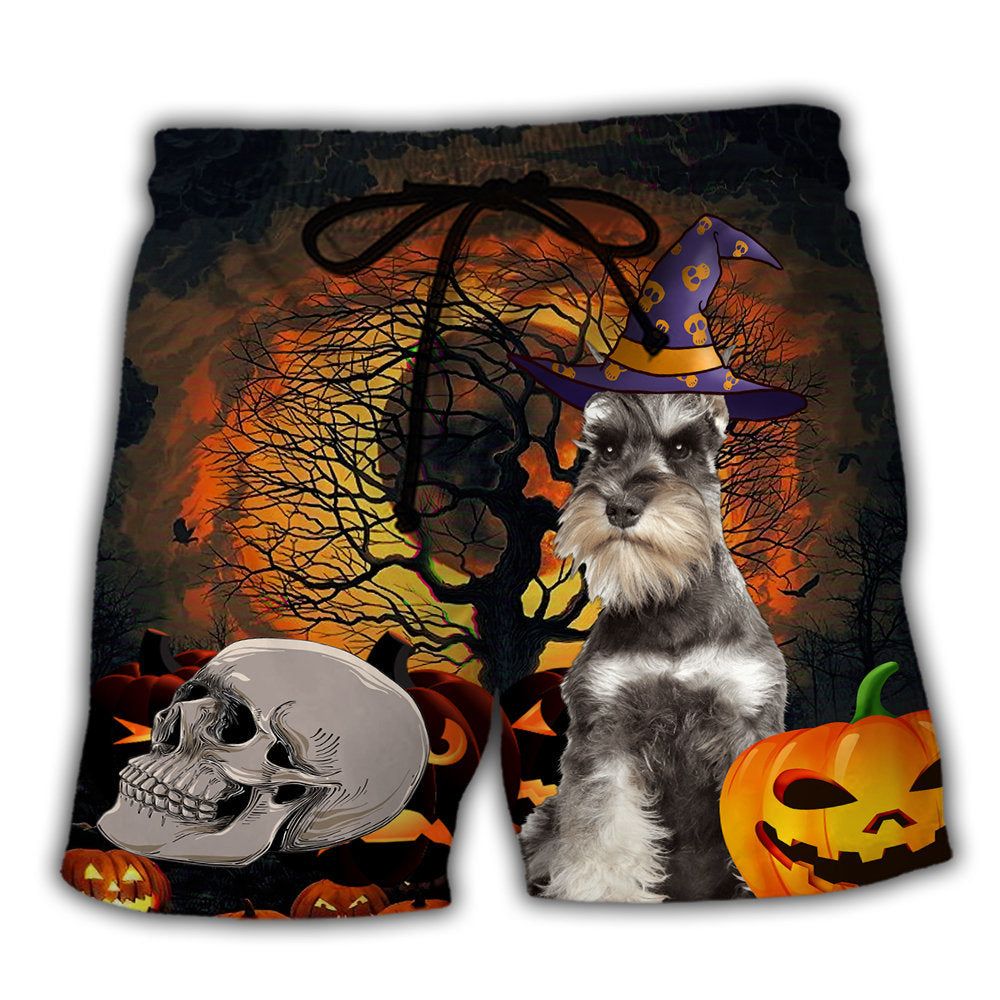 Halloween Schnauzer My Lovely Dog Trendy Aloha Hawaiian Beach Shorts