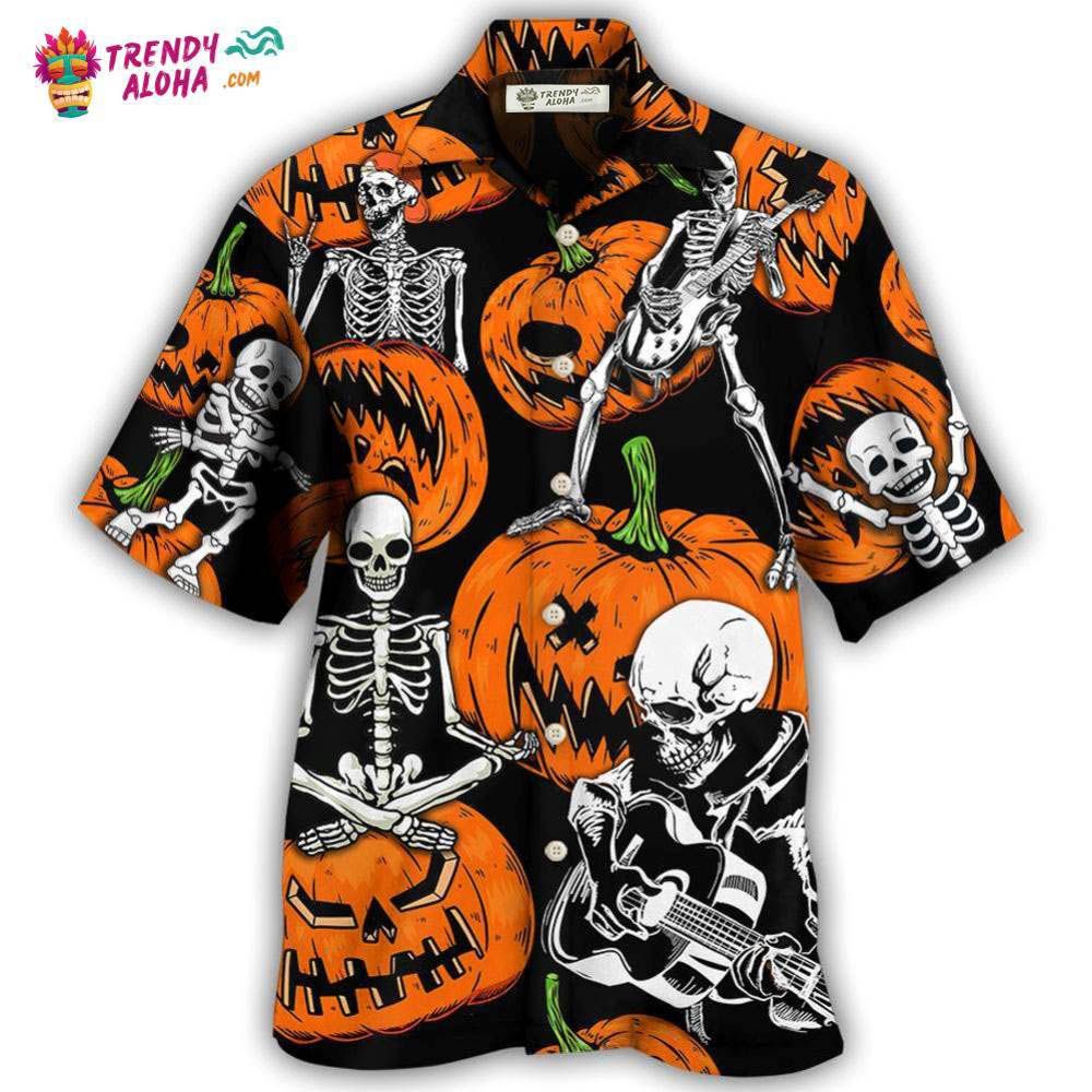 Halloween Skeleton Pumpkin Scary Hawaiian Shirt – Trendy Aloha Halloween Skeleton Pumpkin Scary Hawaiian Shirt – Trendy Aloha