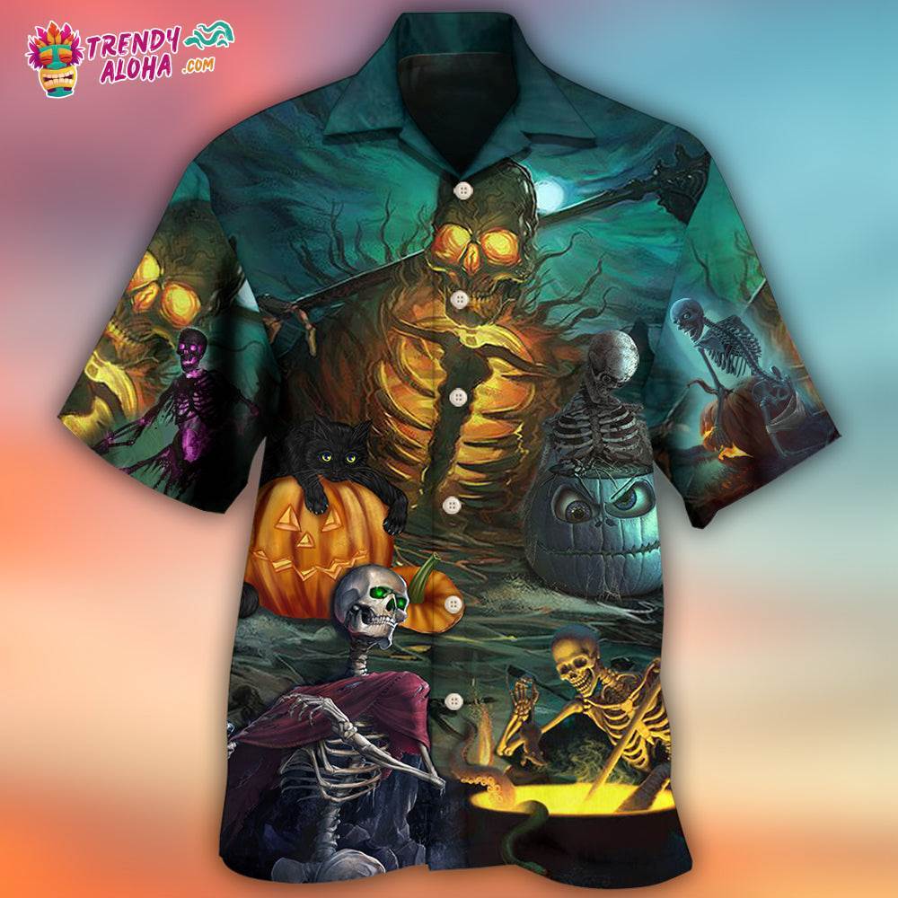 Halloween Skull Dark Scary Hawaiian Shirt – Trendy Aloha