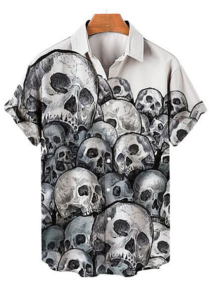 Halloween Skull Mountain Men’s Short Sleeve Shirt