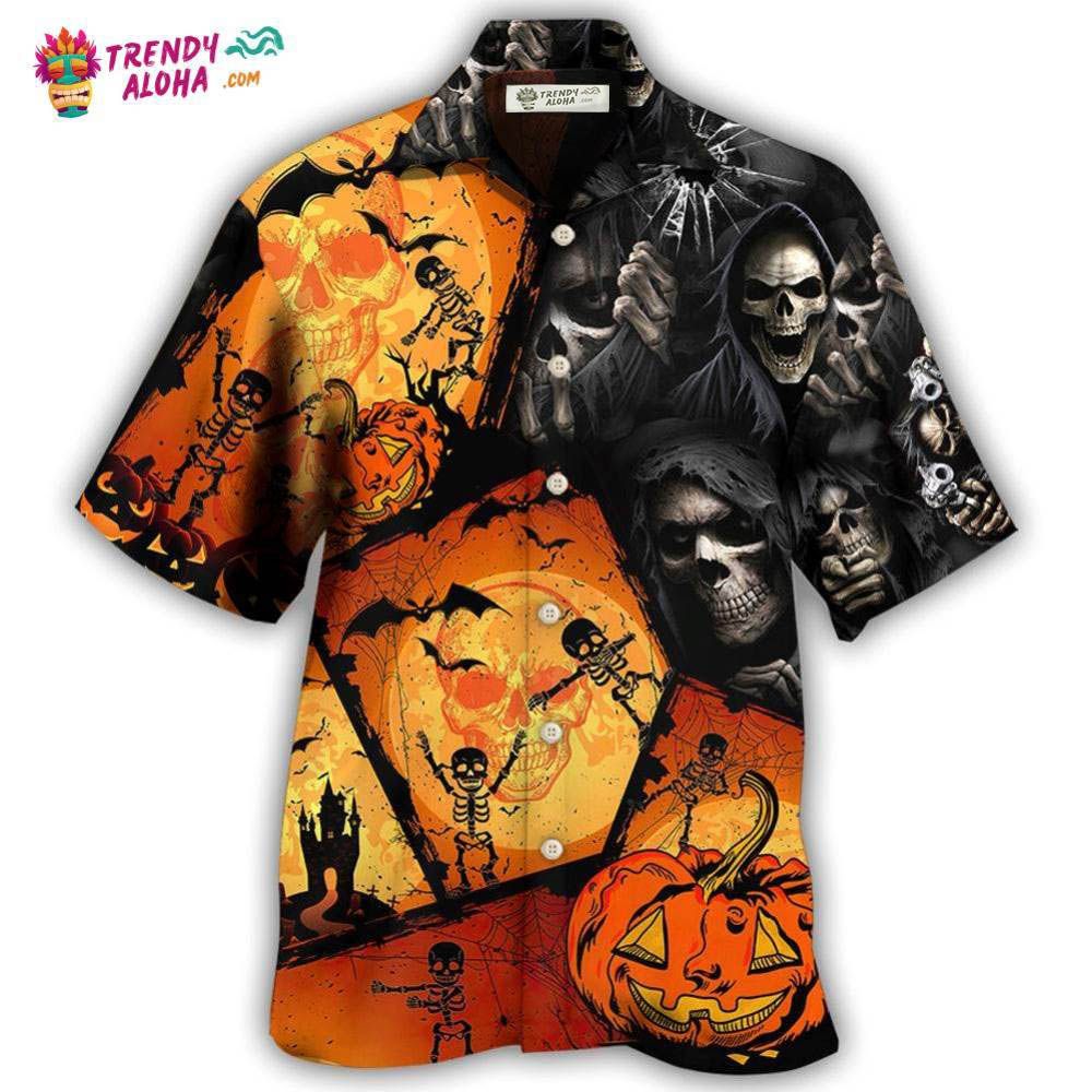 Halloween Skull Pumpkin Scary Hawaiian Shirt – Trendy Aloha Halloween Skull Pumpkin Scary Hawaiian Shirt – Trendy Aloha