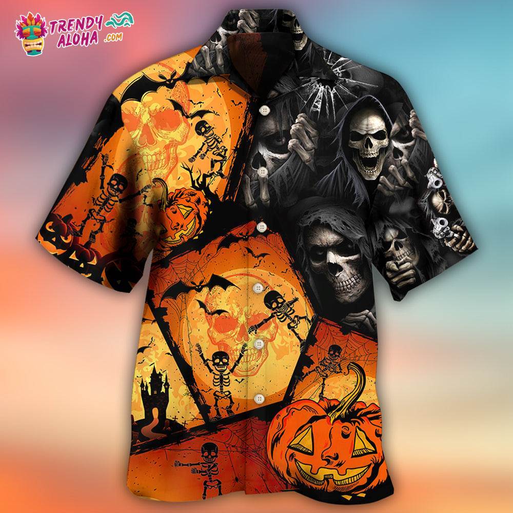 Halloween Skull Pumpkin Scary Hawaiian Shirt – Trendy Aloha