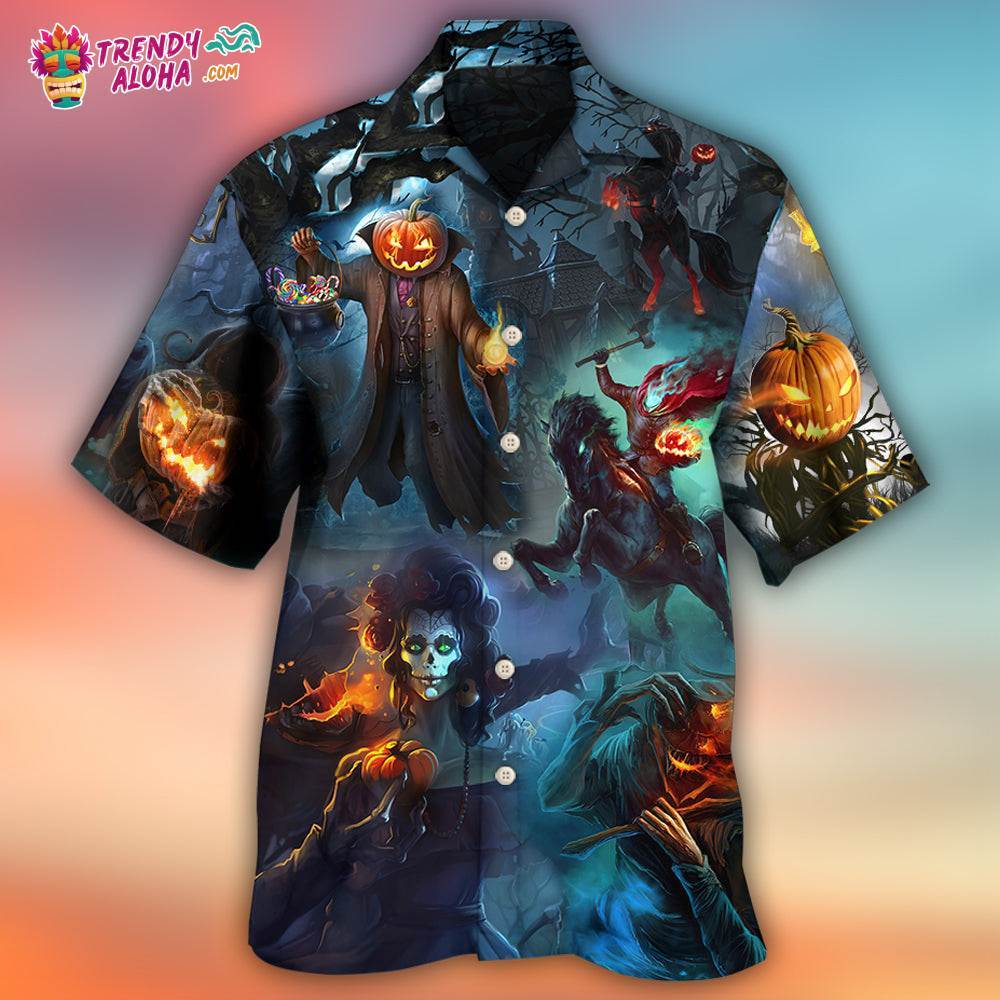 Halloween Skull Pumpkin Scary Sky Night Hawaiian Shirt – Trendy Aloha