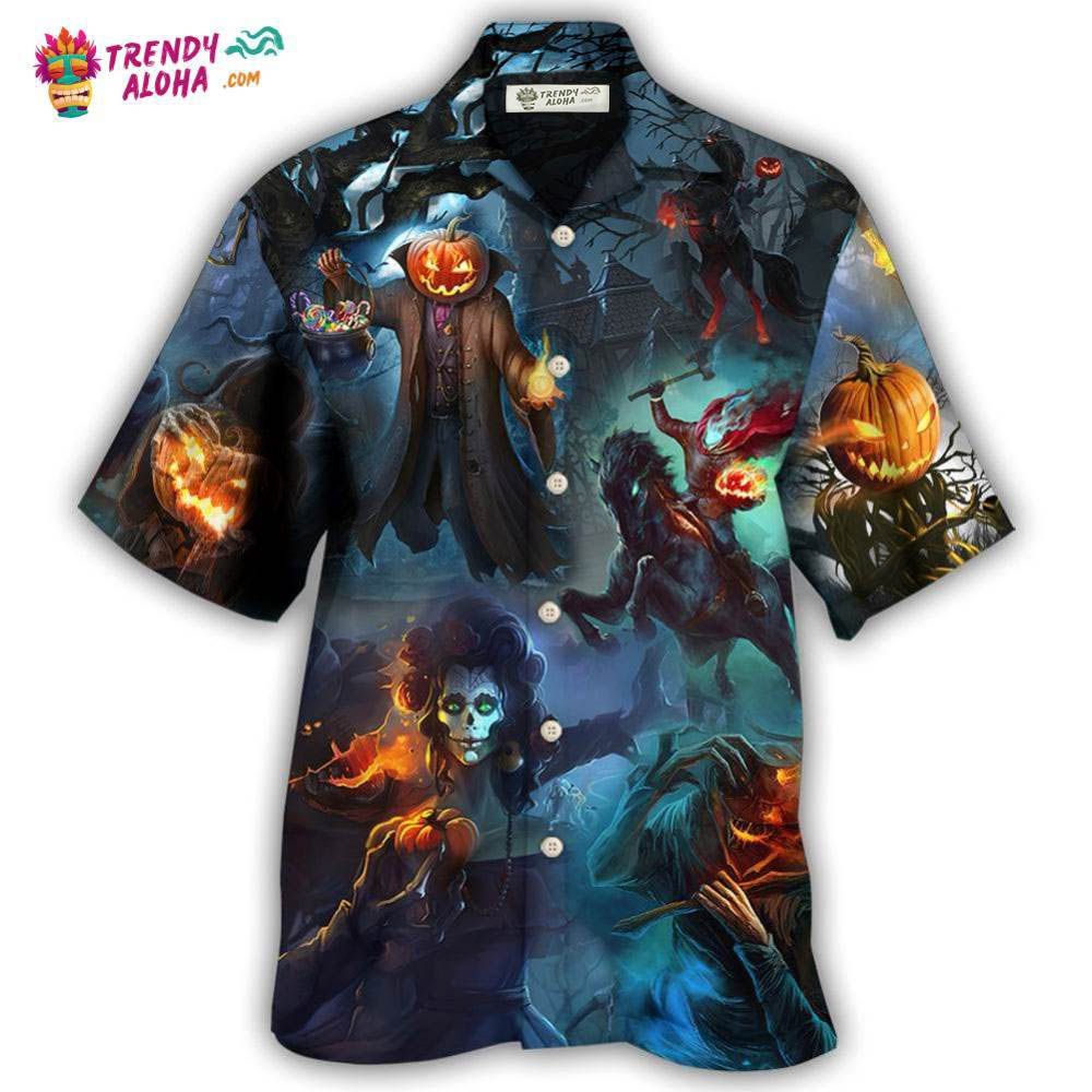 Halloween Skull Pumpkin Scary Sky Night Hawaiian Shirt – Trendy Aloha Halloween Skull Pumpkin Scary Sky Night Hawaiian Shirt – Trendy Aloha