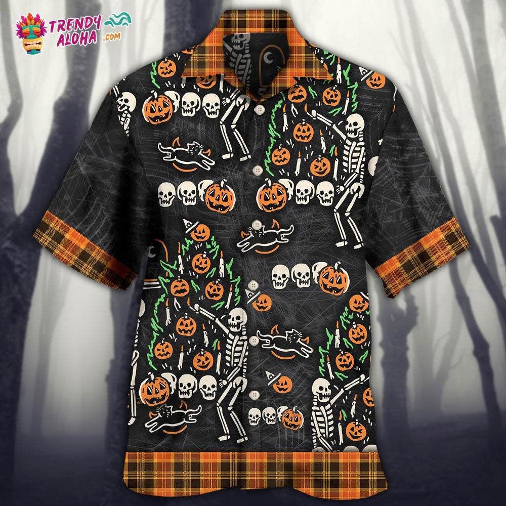 Halloween Skull ‘Tis The Season To Be Creepy Hawaiian Shirt – Trendy Aloha