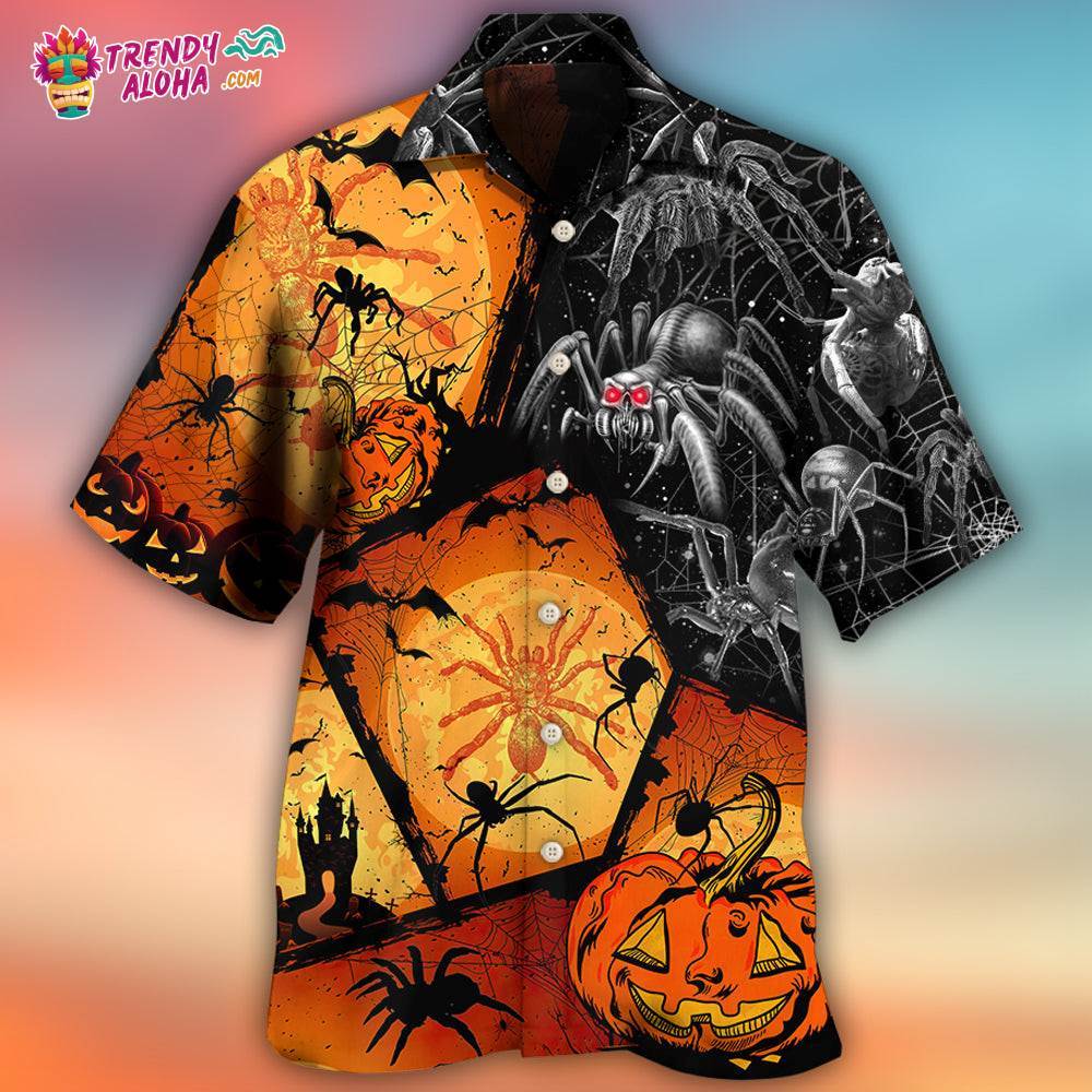 Halloween Spider Pumpkin Scary Hawaiian Shirt – Trendy Aloha