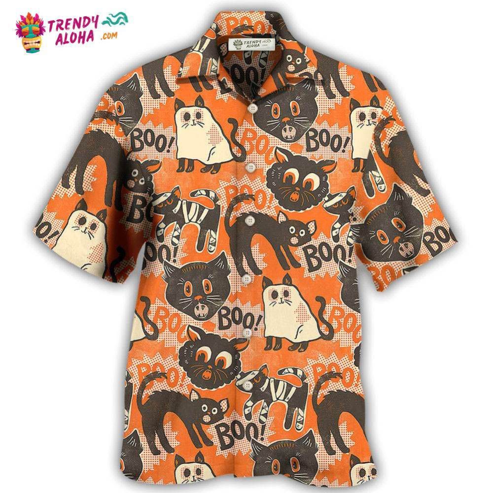 Halloween Spooktacular Scaredy Cat Hawaiian Shirt – Trendy Aloha Halloween Spooktacular Scaredy Cat Hawaiian Shirt – Trendy Aloha