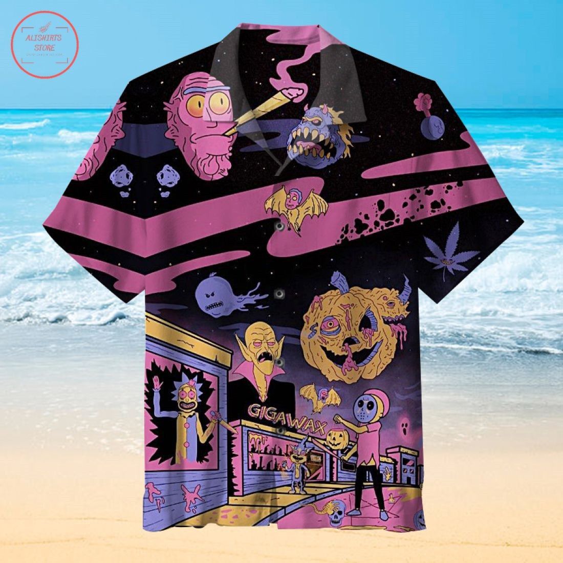Halloween Theme Rick Morty Adventures Hawaiian Shirt