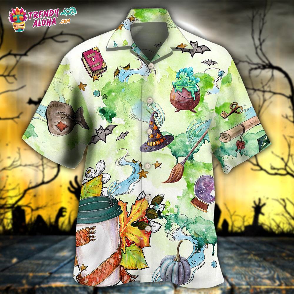 Halloween This Witch Needs Coffee Hawaiian Shirt – Trendy Aloha